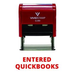 Entered Quickbooks Self Inking Rubber Stamp Red Ink - Medium
