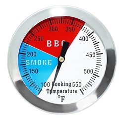 DOZYANT 2 550F Bbq Barbecue Charcoal Grill Pit Wood Smoker Temp Gauge Grill Thermometer 2.5 Stem Stainless Steel Rwb
