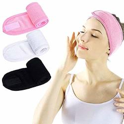 Spa Facial Headband - Make Up Wrap Head Makeup Headband Adjustable Stretch Towel For Face Washing Shower Facial Hydrotherapy Pink