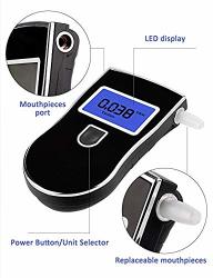 Breathalyzer Professional Breath Alcohol Detector - Bac Tracker -alcohol Tester - Fast Portable Highly Accurate. Low Light Easy Read LED Digital Display With 10