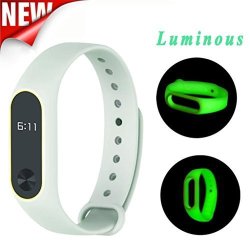 Inverlee Xiaomi Mi Watch Band 2 New Luminous Silicon Soft Wrist Strap Replacement For Xiaomi Mi Band 2 A