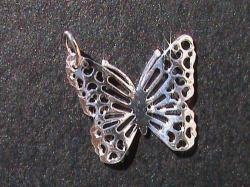 Solid Sterling Silver Butterfly Pendant