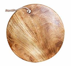 Mother's Day Gift Wooden Handmade Round Chopping Board Cutting Serving Board For Home Kitchen - 13 Inches Dia