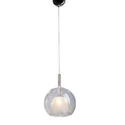 Elegant Pendant Light Clear And Frosted Glass