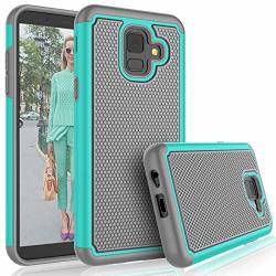 Tekcoo Galaxy A6 Case For At&t Samsung Galaxy A6 Cute Case Tmajor Shock Absorbing Turquoise Rubber Silicone & Plastic Scratch Resistant Bumper Grip Rugged