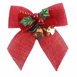Fine Christmas Bow With Iron Bells Christmas Wreath Christmas Tree Red Velvet Gold Wired Edge Ribbon Indoor Outdoor Wreath Home Tree Decoration B
