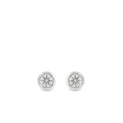 9CT White Gold 0.20CT Diamonds Tube-set Diamond Stud Earrings