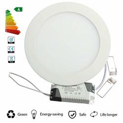 LED Panel Light 18W Cool White 8 Inch Lamp Bsod Flat Lamp Round Ultra-thin Recessed Ceiling Light Downlight Fixture Kit Cool White 18W