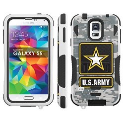 Galaxy S5 Combat Case Armorxtreme White black Hybrid Tough Kick Stand - Us Army Camo For Samsung Galaxy S5