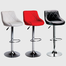 Quilted Pu Bar Chair - White