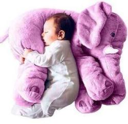Stuffed Elephant Plush Pillow in Purple