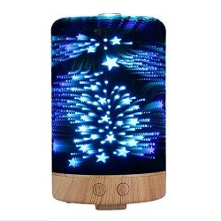 Bigseller 100ML Humidifier Ultrasonic Aromatherapy Diffuser LED Color Night Light No Water Smart Power Off Home Muted Five-pointed Star Pattern Holiday Gift 8 Colors