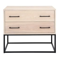 Max 2DRAWER Bedside Table Ash Cotton