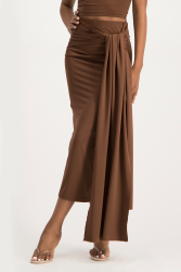 Savannah Wrap Tie Detail Skirt - Pinecone - XS