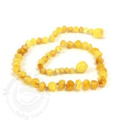 Momma Goose Amber Teething Necklace - Baby Baroque Small Milky & Lemon