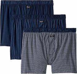 Kenneth Cole New York Men's Kenneth Cole 3 Pack Woven Boxer Pinstripe Navy Airplane L