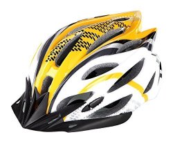Loogu Ultralight Adult Bicycle Helmet With Dial Fit Adjustable Design Yellow And White