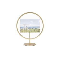 Umbra Brass Infinity Picture Frame Unique Circular Display For Desk Or Wall Floats 5X7 Photo 5 X 7