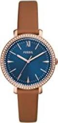 Fossil Women Jacqueline Stainless Steel And Leather Casual Quartz Watch ES4930