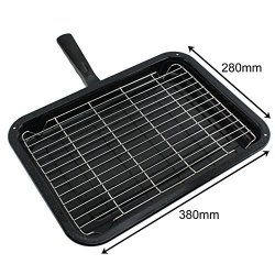 SPARES2GO Small Grill Pan Rack & Detachable Handle For Creda Oven Cookers