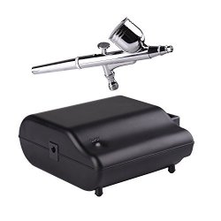 Kormest 100-250V Dual Action Airbrush Portable Airbrush With MINI Compressor Quite Kit For Make Up Art Painting Tattoo Manicure Craft Cake Spray Model Air