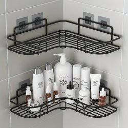 1PC Punch-free Corner Shelf Bathroom Rack Wall-mounted Storage For Toilet Bathroom Shampoo Lotion Cosmetic Storage Rack Bathroom Accessories