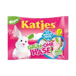 Katjes Vegan Green-ear Rabbit Reduced Sugar Marshmallow Sweets - 160G