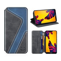 Smiley Huawei P20 Lite Wallet Case Mobesv Huawei P20 Lite Leather Case phone Flip Book Cover viewing Stand card Holder For Huawei P20 Lite Stylish Black dark Blue
