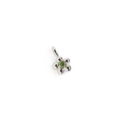The Quinque Pendant Charm With Jade In Silver