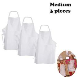 White Fabric Kidschef Apron To Decorate With Marker Paint Iron On Or Embroidery S: 1-3 Years 1-PC Pack