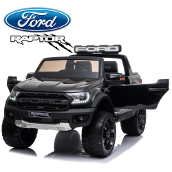 Demo New Black Ford Raptor - 2 Seater Kids Electric Ride On Car Rubber Tyres