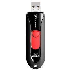 Transcend Jetflash 590k 16GB USB 2.0 Capless Flash Drive in Black & Red