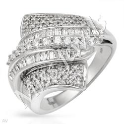 0.50CTW Natural Diamond Dress Ring In 925 Sterling Silver- Size 7