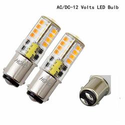 1142 12V BA15D LED Bulb Ac dc Double Bayonet Base 5W Warm White 3000K 35W Halogen Equivalent 1076 1130 1176 LED Replacement For Interiior Rv Camper Pack Of 2