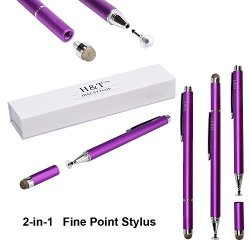 H&T Tm Second Generation Fine Point Stylus With Two Tip 2 In 1 For Ipad Ipad Air Ipad MINI Iphone Samsung Galaxy Nexus LG G