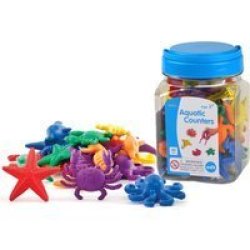 Aquatic Counters 42PCS- 7 Shapes- 6 Col W Tweezer