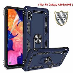 Gritup Galaxy A10 Case Galaxy A10 Phone Case With HD Screen Protector 360 Degree Rotating Metal Ring Holder Kickstand Armor Anti-scratch Bracket Cover Phone