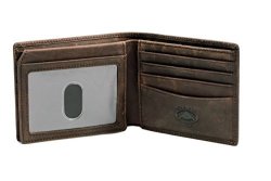 Stealth Mode Brown Leather Bifold Wallet For Men With Id Window And Rfid Blocking One Size
