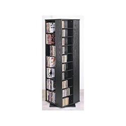 Pemberly Row 62" Cd DVD Spinning Tower In Black