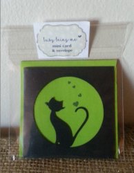 MINI Notecard Gift Card With Envelope 8CM X 8CM Kitty Luvs