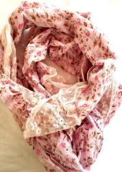 Pink Lacey Scarf