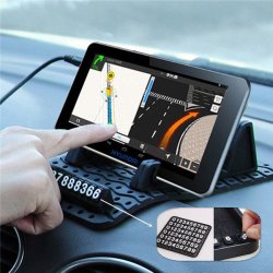 Car Dual Slots Diy Number Anti-skid Dashboard Pad Mat Holder Mount For Smartphone Navigator