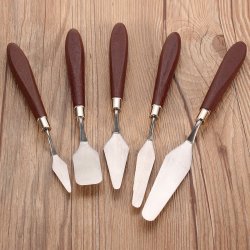 5PCS Artist Oil Painting Spatula Knives Stainless Steel Palette Knife Art Supply