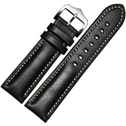 Voberry Genuine Leather Watch Band Strap For Samsung Galaxy Gear S2 Classic SM-R732 Black