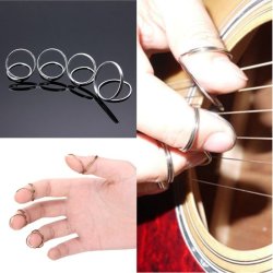 4pcs Gold Silver Guitar Bass Finger Picks Fingerstyle Thumb Plectrums