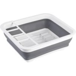Wenko - Dish Rack Foldable Silicone - 36X13X31 - White grey