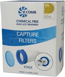V-Comb Capture Filter Refill - 8 Head Lice And Nit Capture Filters - Requires Head Lice Comb - Natural Lice Treatment