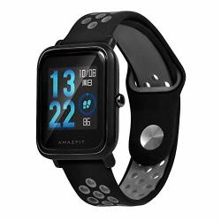 Troyalroom Strap For Amazfit Bip Youth - 20MM Silicone Replacement Strap For Galaxy Watch Gear S2 Classic Huawei Watch 2 Black