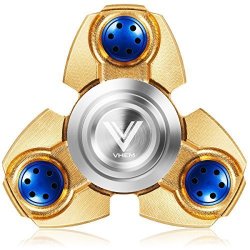 Vhem Fidget Spinner Titanium Premium Hand Spinner Edc Toy Up To 5MIN High Speed Relieves Stress And Anxiety For Add Adhd Asd Ocd Golden