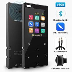 16GB MP3 Player With BLUETOOTH4.2 MP3 Direct Recording Portable Lossless Digital Audio Player With Fm Radio voice Recorder Pedometer With An Armban